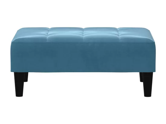 Repose-pied bleu 77x55x31 cm velours