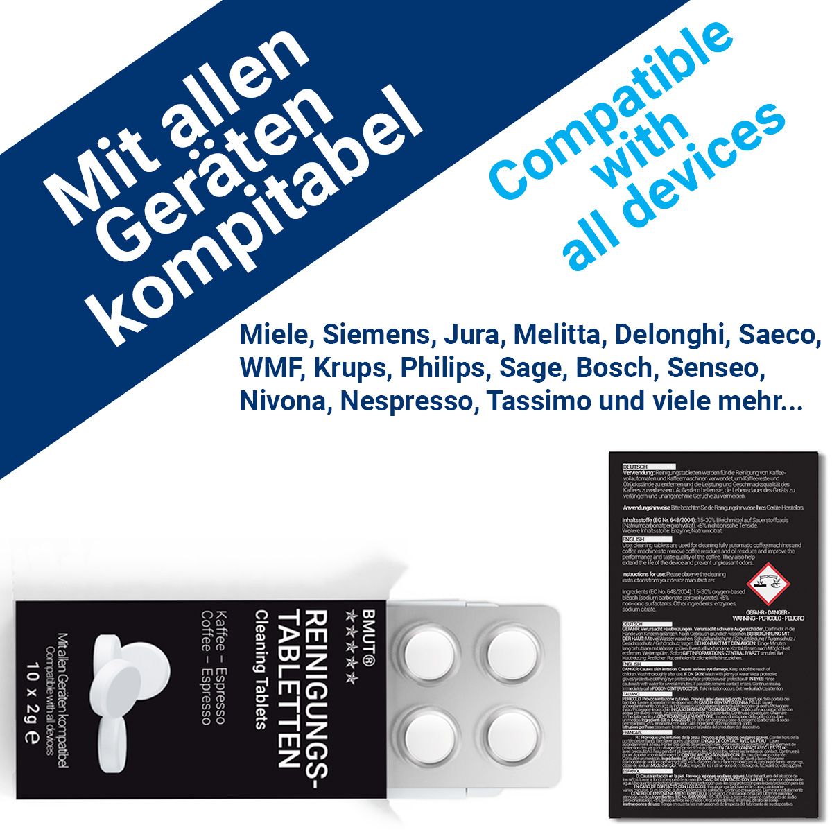 BMUT 10x Reinigunsgtabletten für Kaffeevollautomaten