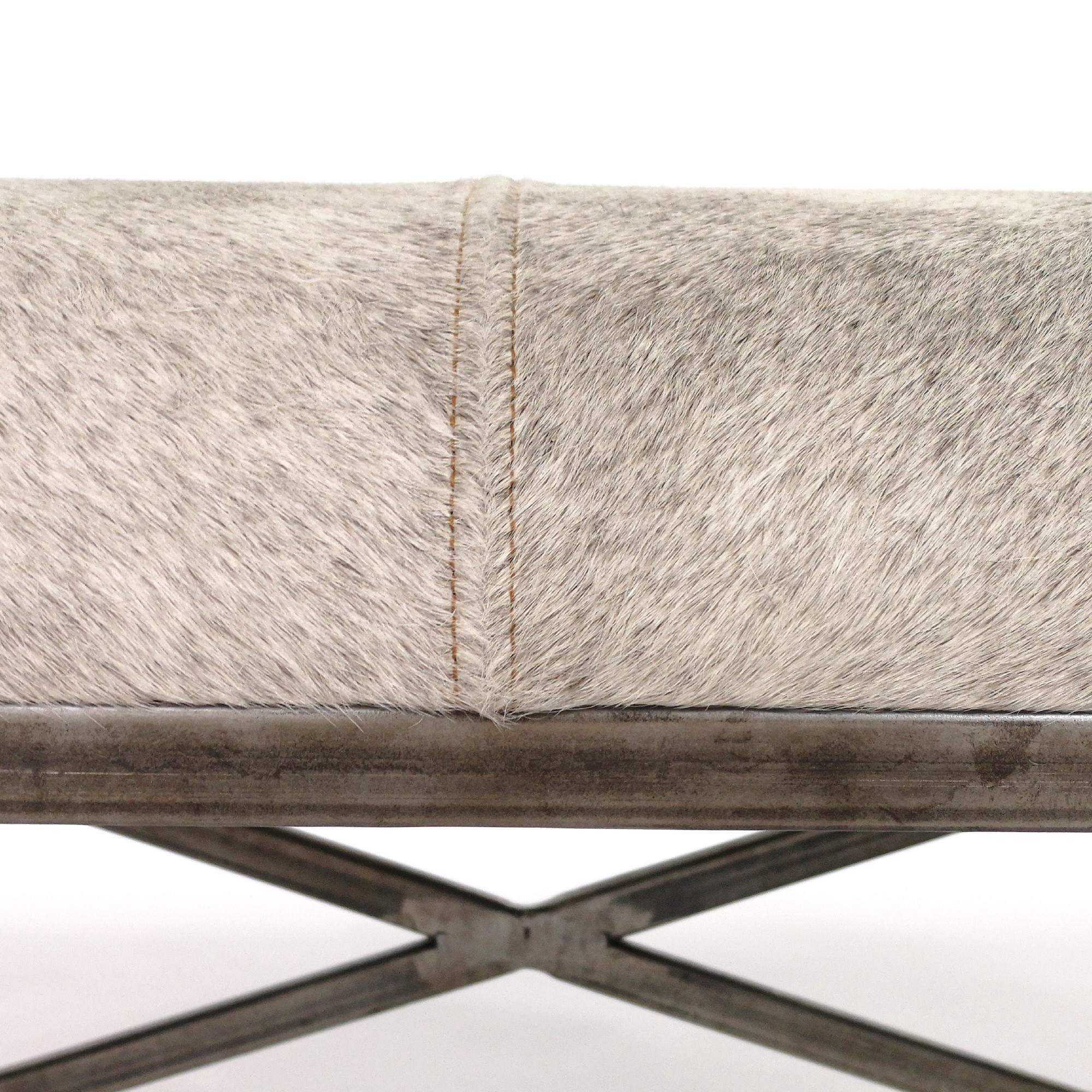 Scherenbank 'Oviedo', grau, T 120 cm, B 43 cm, H 50 cm von fischer's lagerhaus