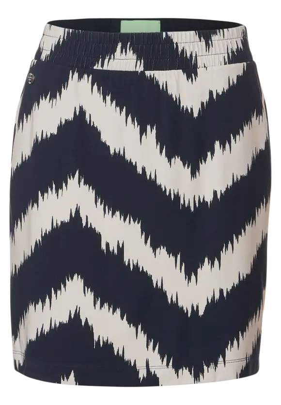 Minirock mit Zick Zack Print - deep blue