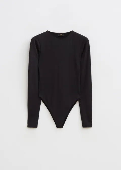 Body met lange mouwen zwart (ZWART)
