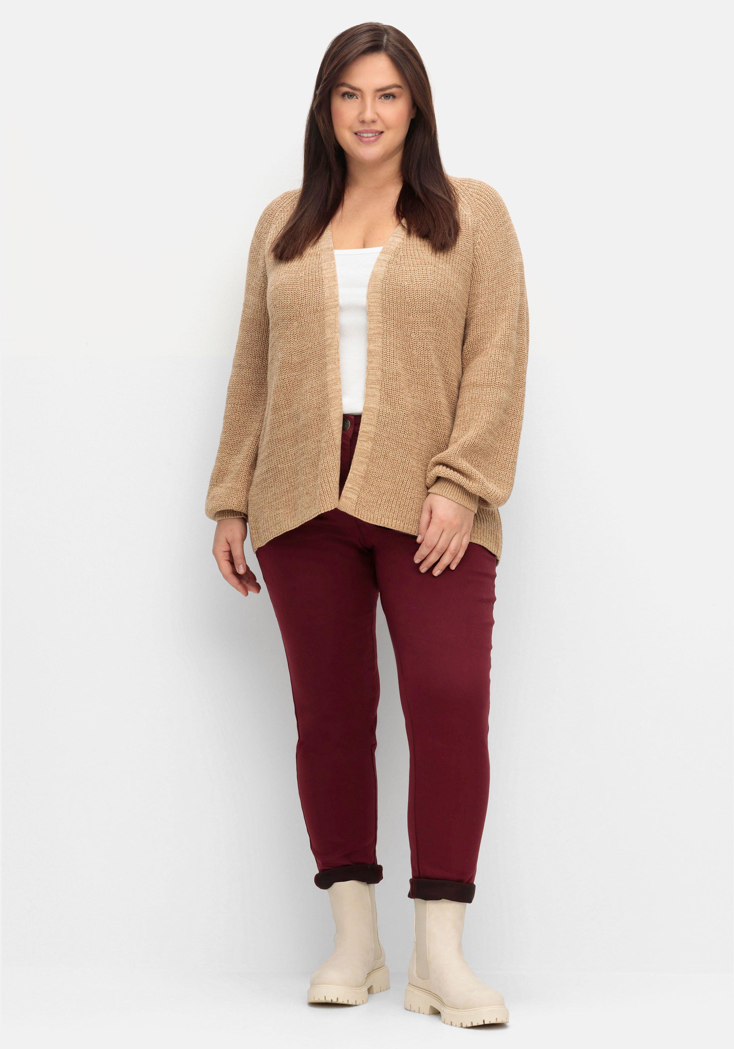 Schmale Twillhose im 5-Pocket-Stil, mit Ziernähten