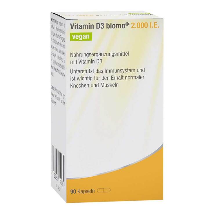 Vitamin D3 Biomo 2.000 I.E. vegan Hartkapseln, 90 St