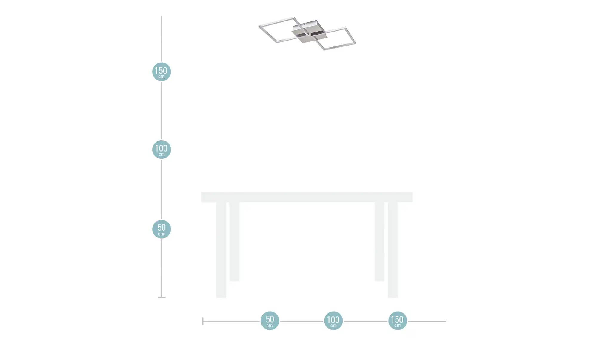 KHG LED-Deckenleuchte, 2-flammig, Alu / chrom