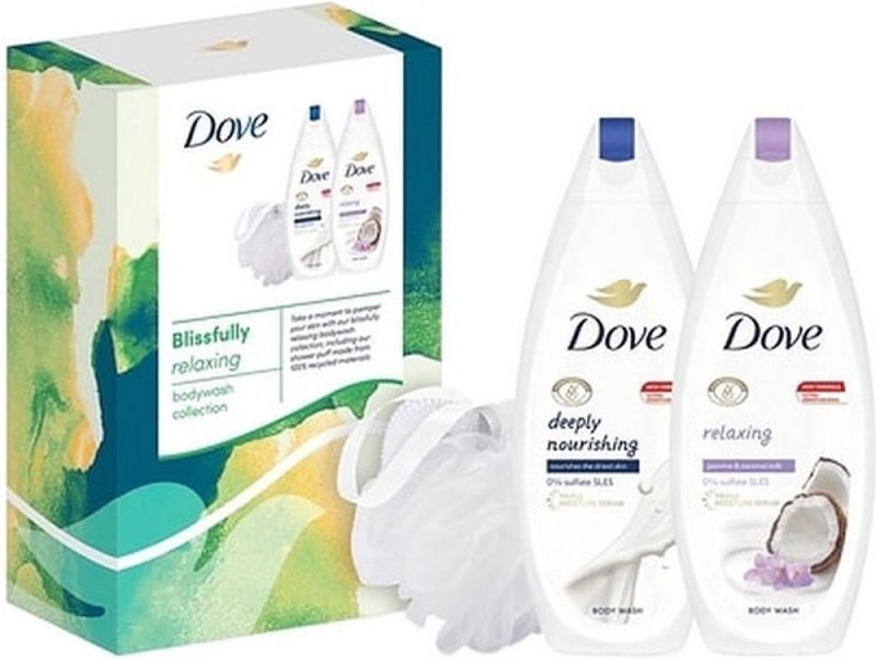 Dove Relaxing Giftset 2x Douchegel En Puff 3 Stuks