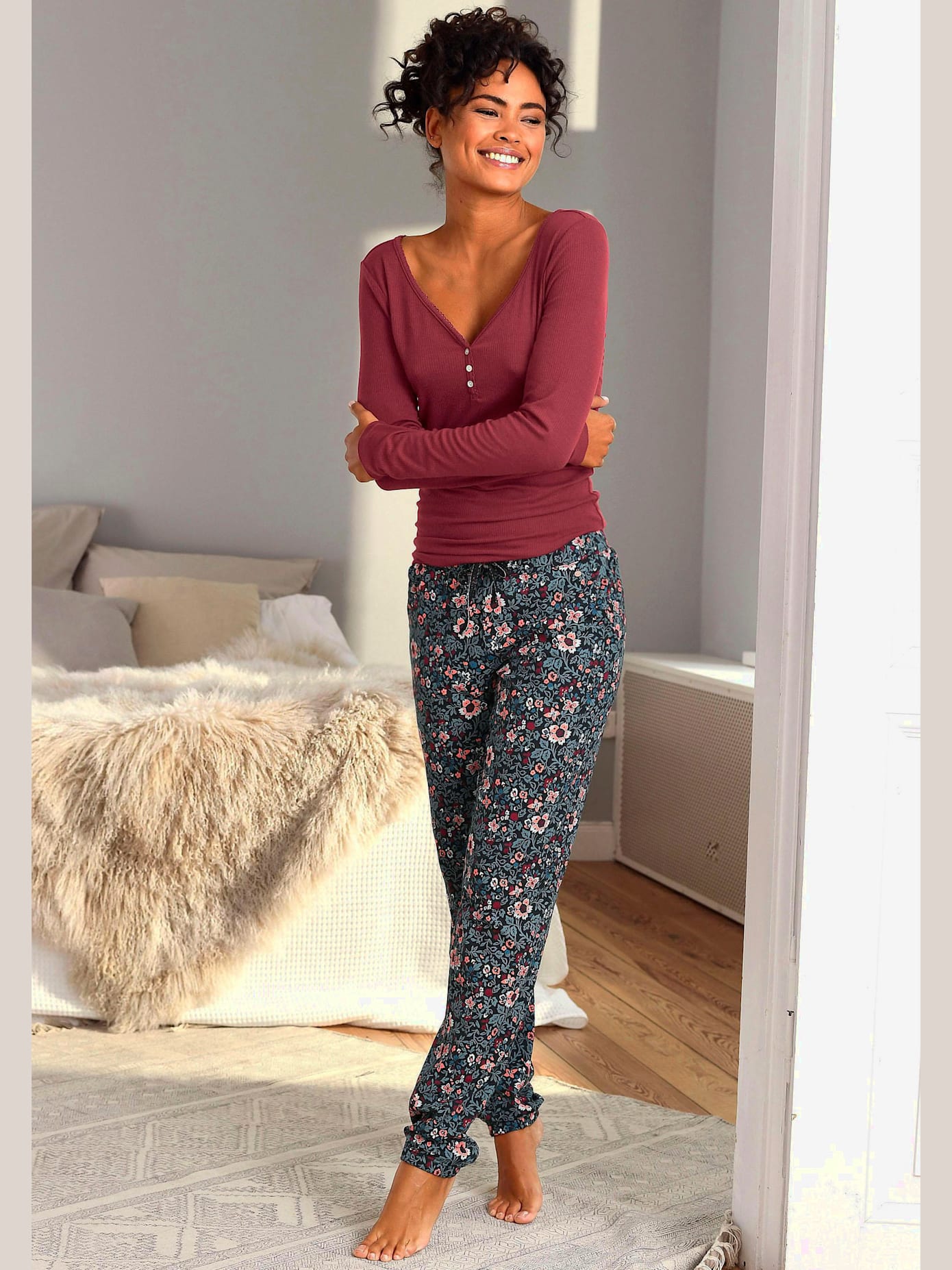 Pantalon de nuit à motifs
