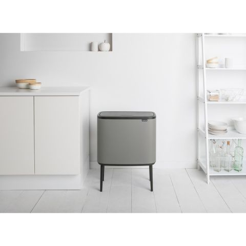 Bo Touch Bin, met 3 binnenemmers, 3 x 11 liter - Mineral Concrete Grey