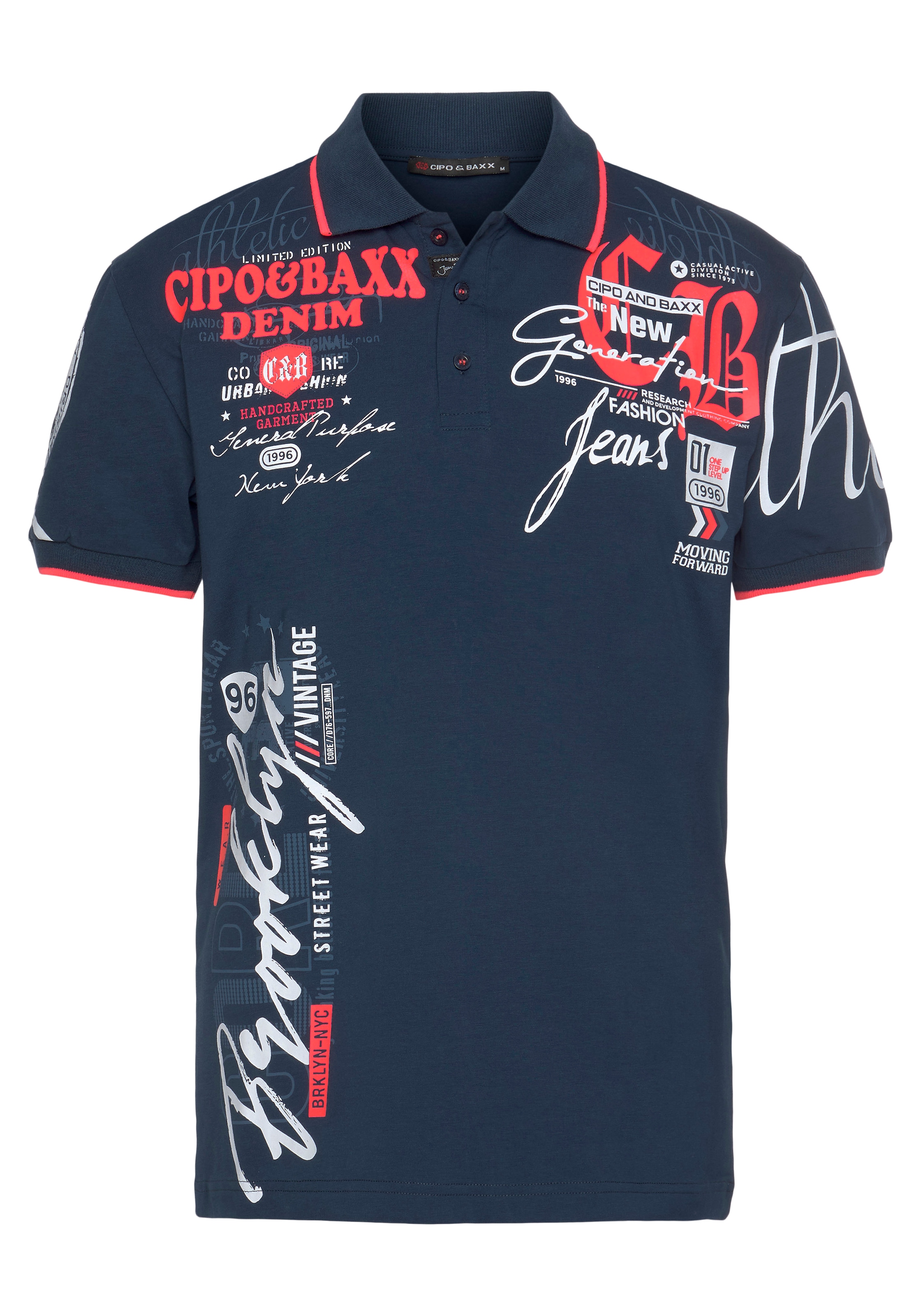 Cipo & Baxx Poloshirt , mit markantem Print