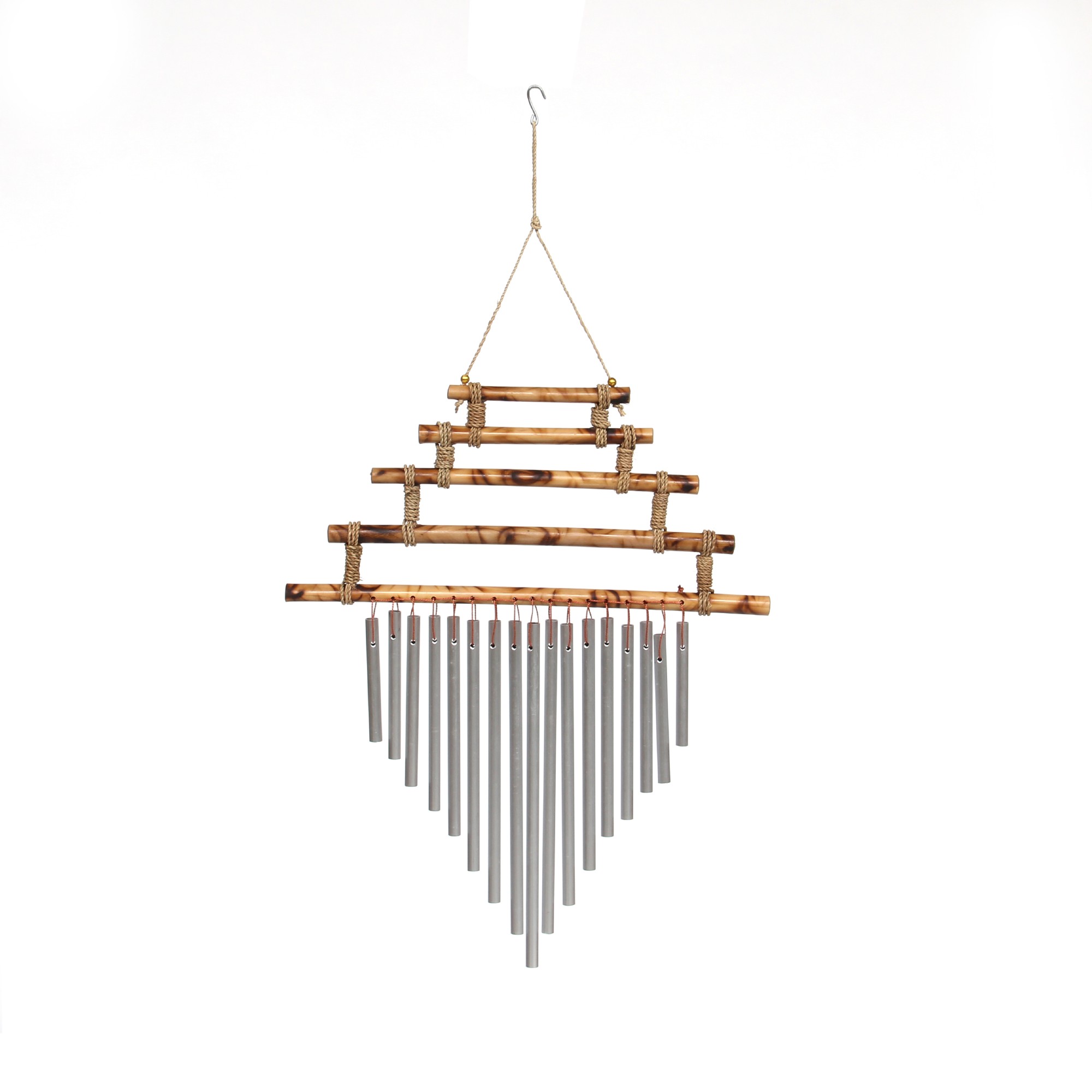 Windspiel 'Pagode', natur, silber, B 30 cm, H 34 cm günstig bestellen