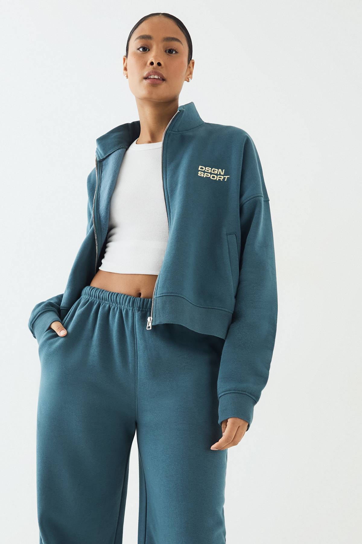 Survêtement Bomber DSGN Studio Sport à Col Montant et Fermeture Zippée