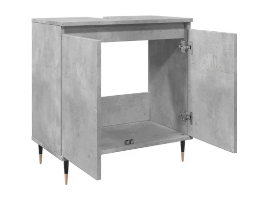 Armoire de bain gris béton 58x33x60 cm bois d'ingénierie