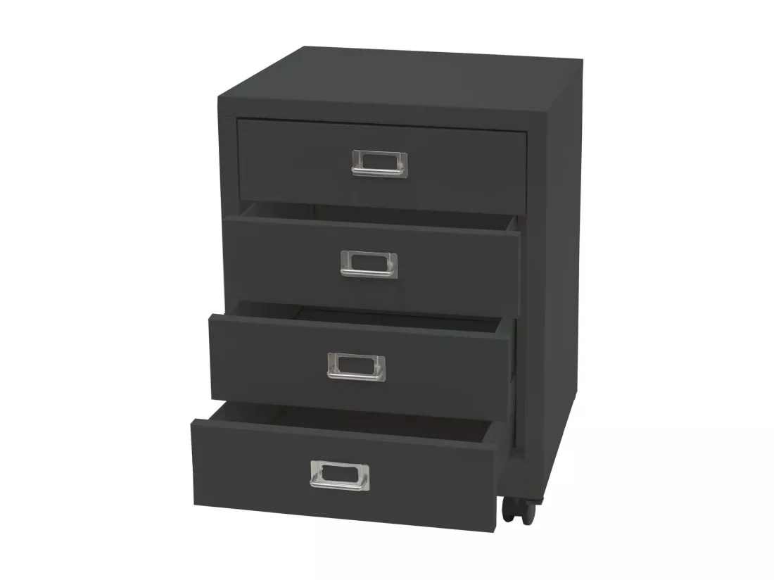Caisson à roulettes MCW-L49, gris foncé