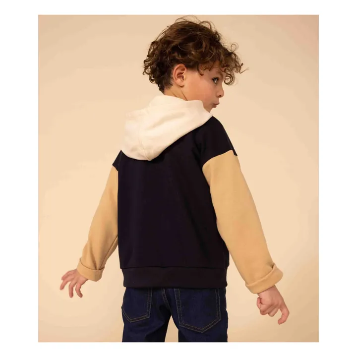 Petit Bateau Sweat à Capuche Bicolore | Bleu marine