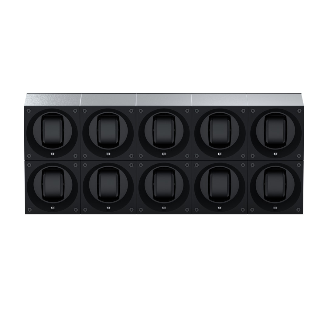SwissKubik Masterbox Gebürstetes Aluminium - 10 Uhren