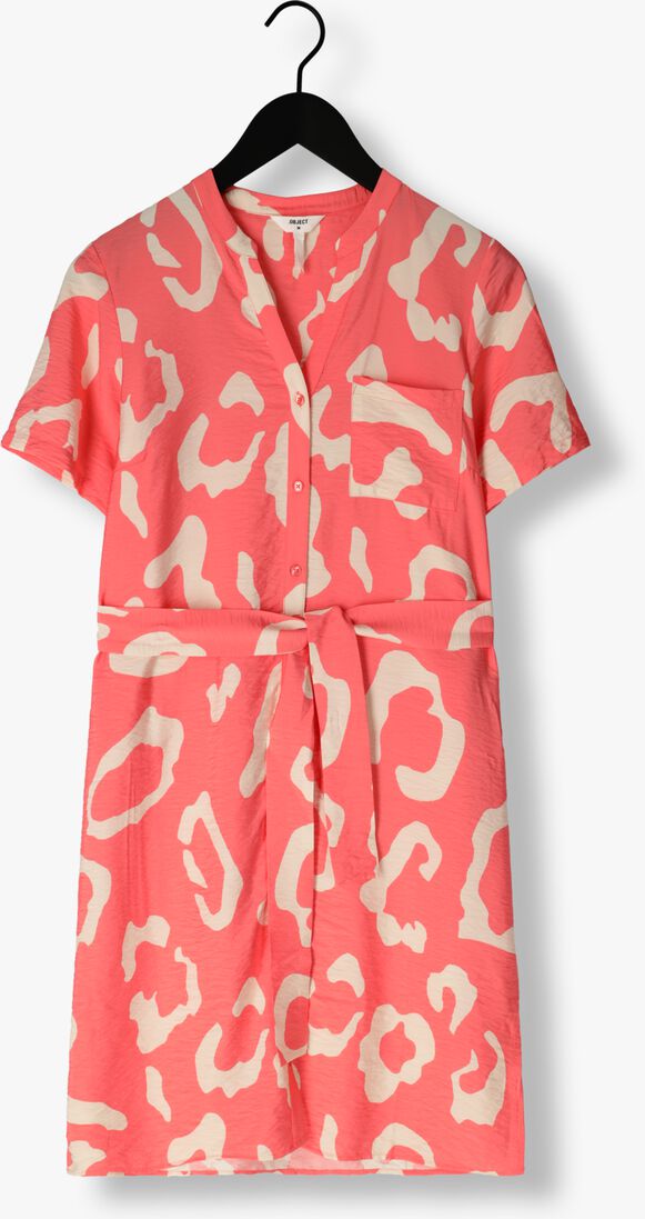 OBJECT perzik object midi jurk objjacira s/s shirt dress noos