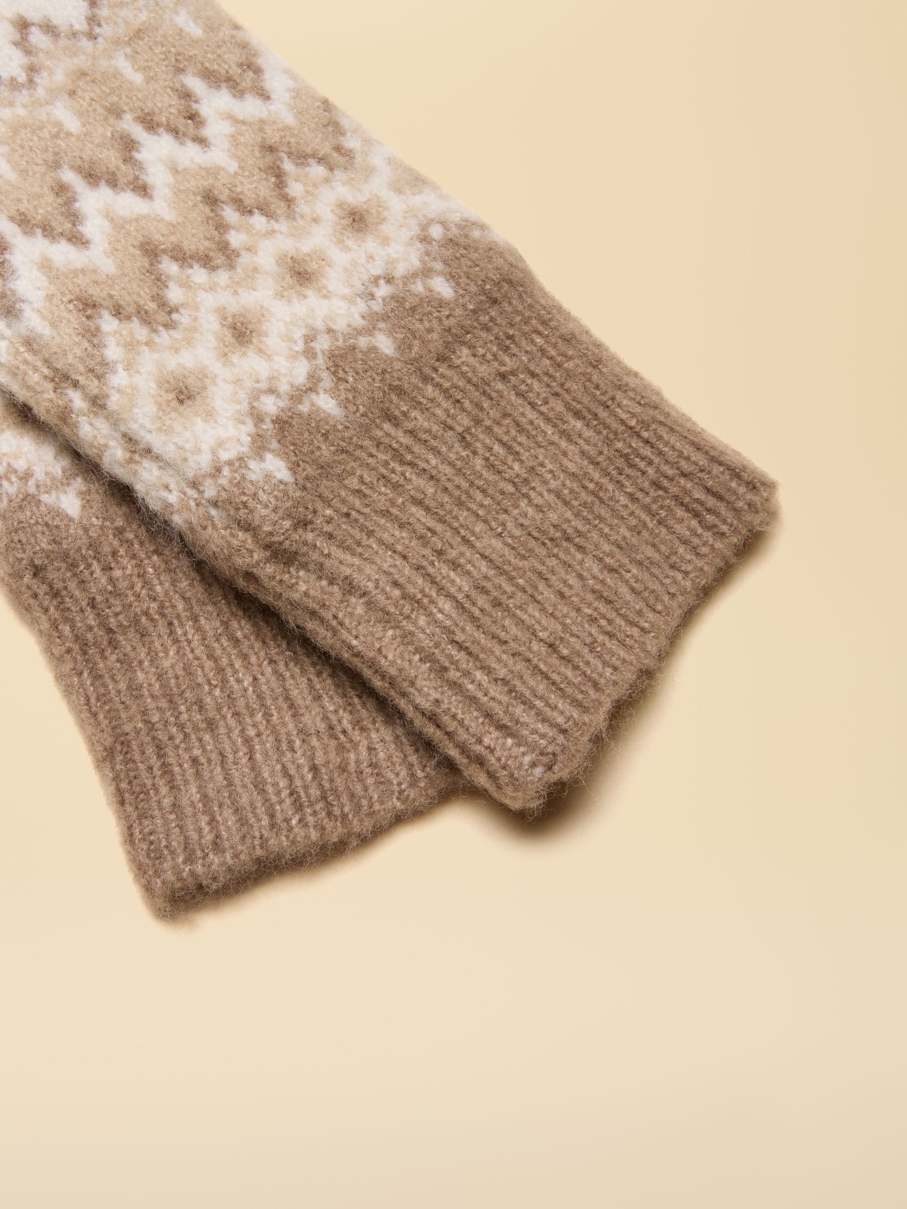 Neutraal - Joules Kara Fingerless Fair Isle Glove