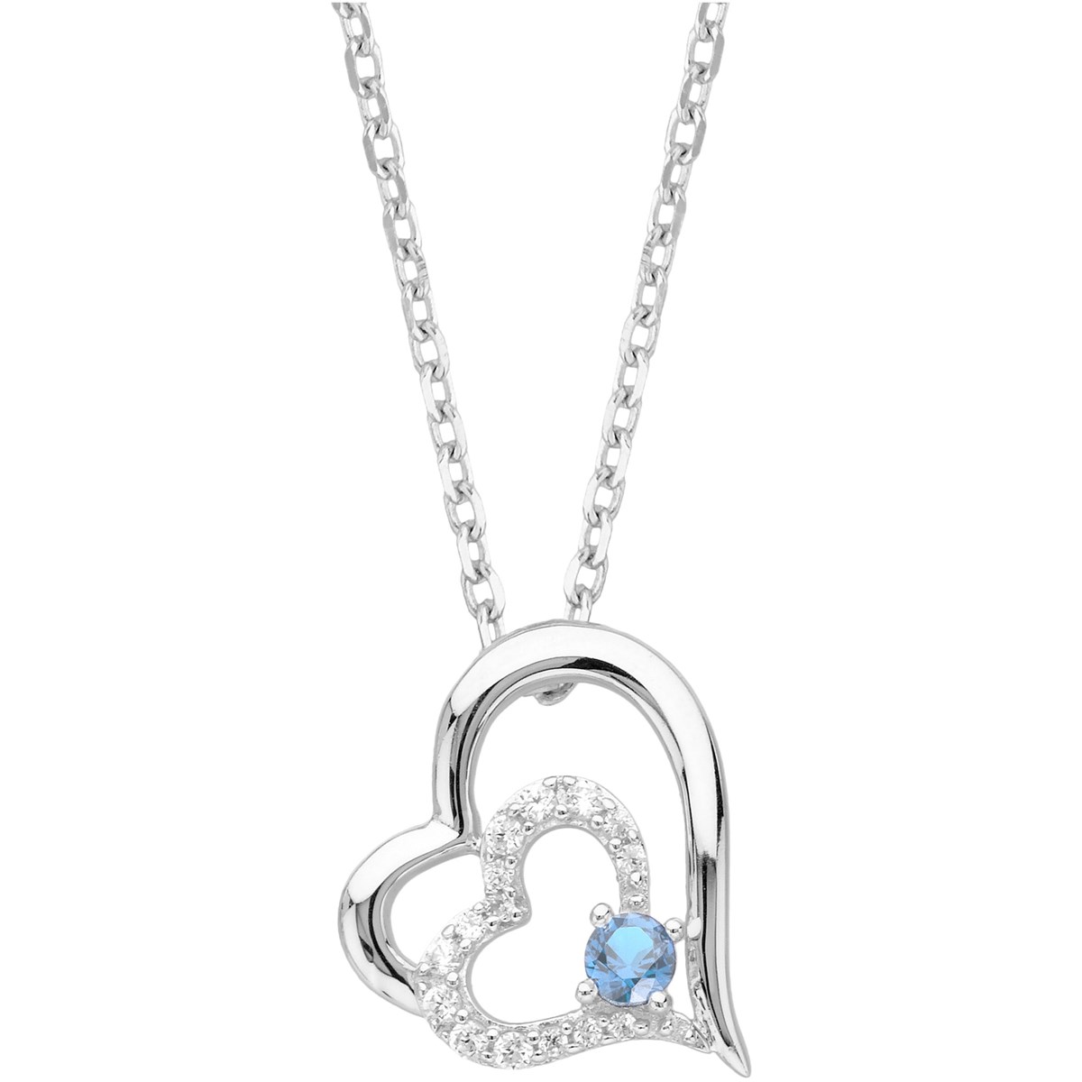 Collier en Argent avec spinelle bleu topaze