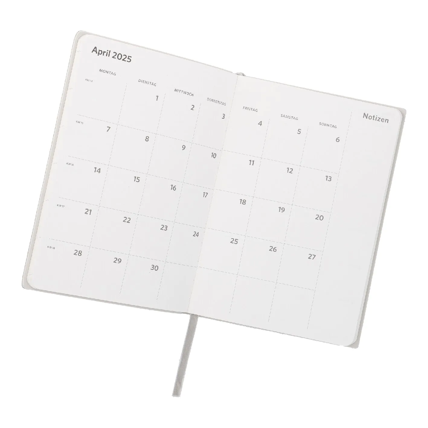 Kalender Edel, A5, hellgrau