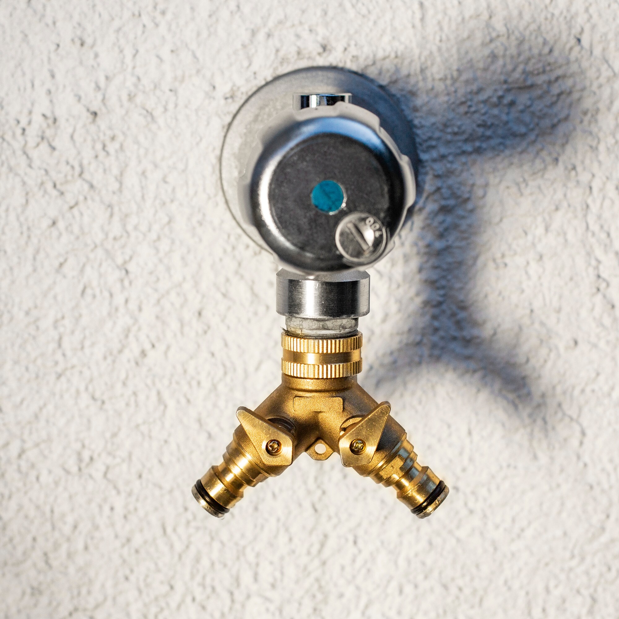 UPP Wasserverteiler 2 Wege für 1/2' + 3/4' / Wasserhahnanschluss /Wasserhahnstecker