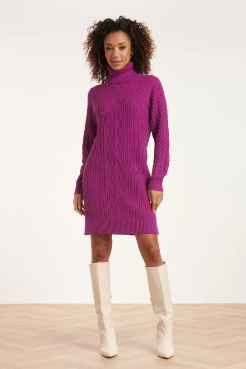 Smashed Lemon Lilah gebreide jurk in magenta