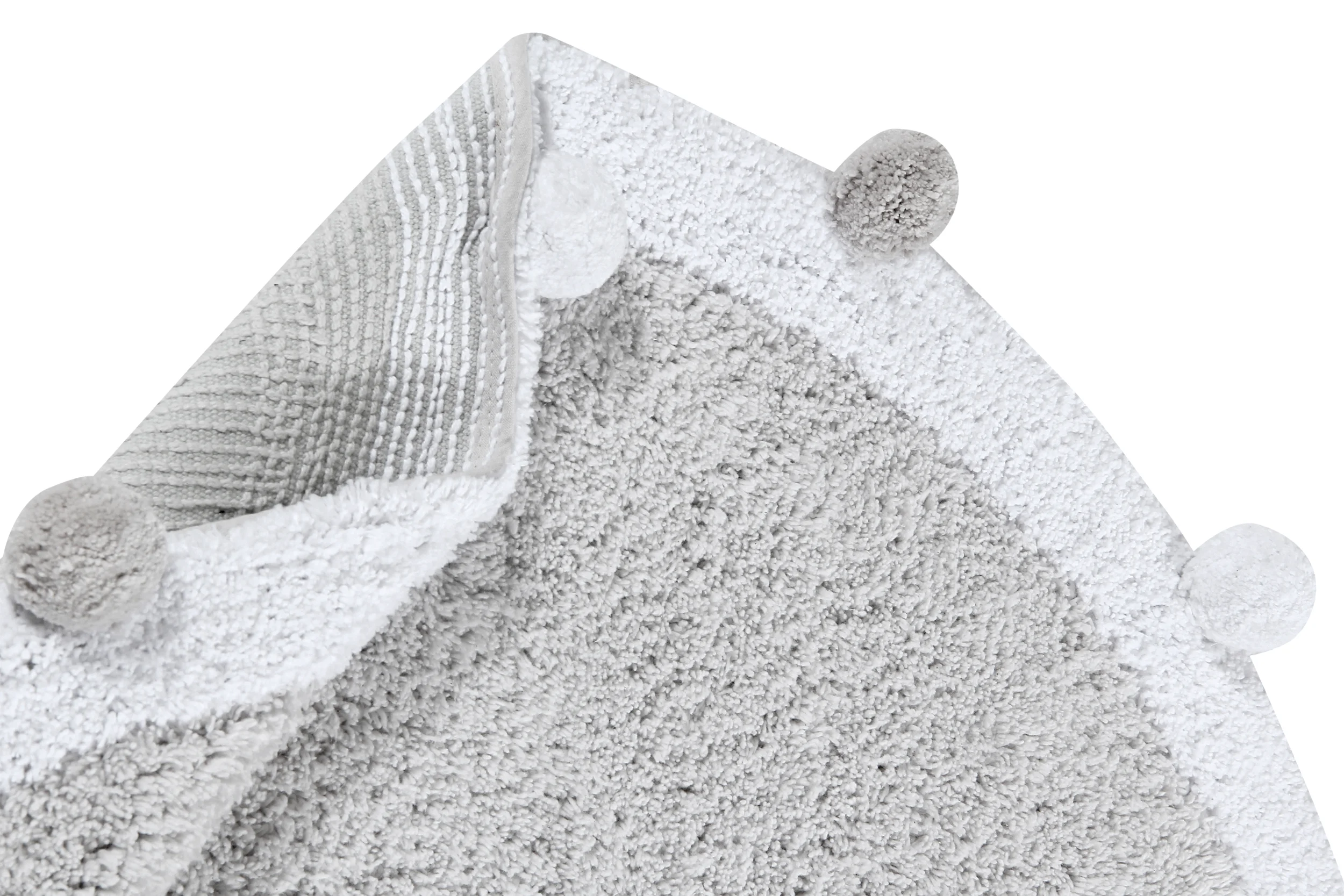 PÉTILLANT - Tapis rond lavable en coton | Gris