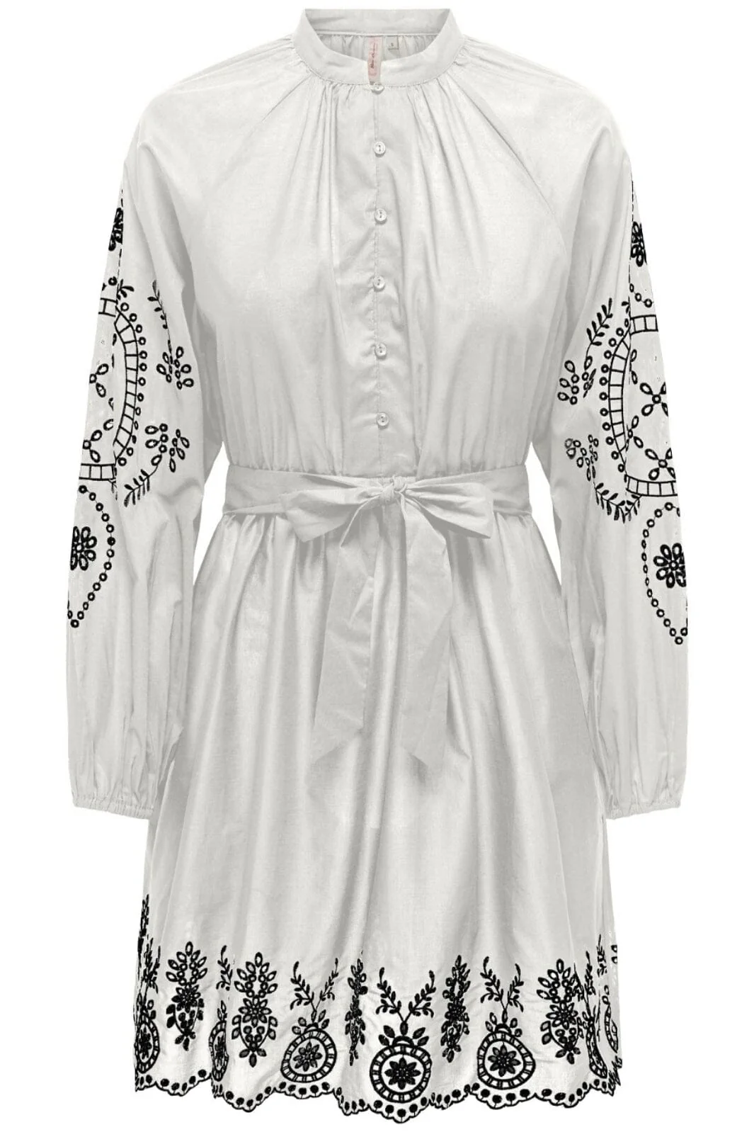 Only Onlflo Dicte Emb Contrast Dress 4528546 cloud dancer emb black