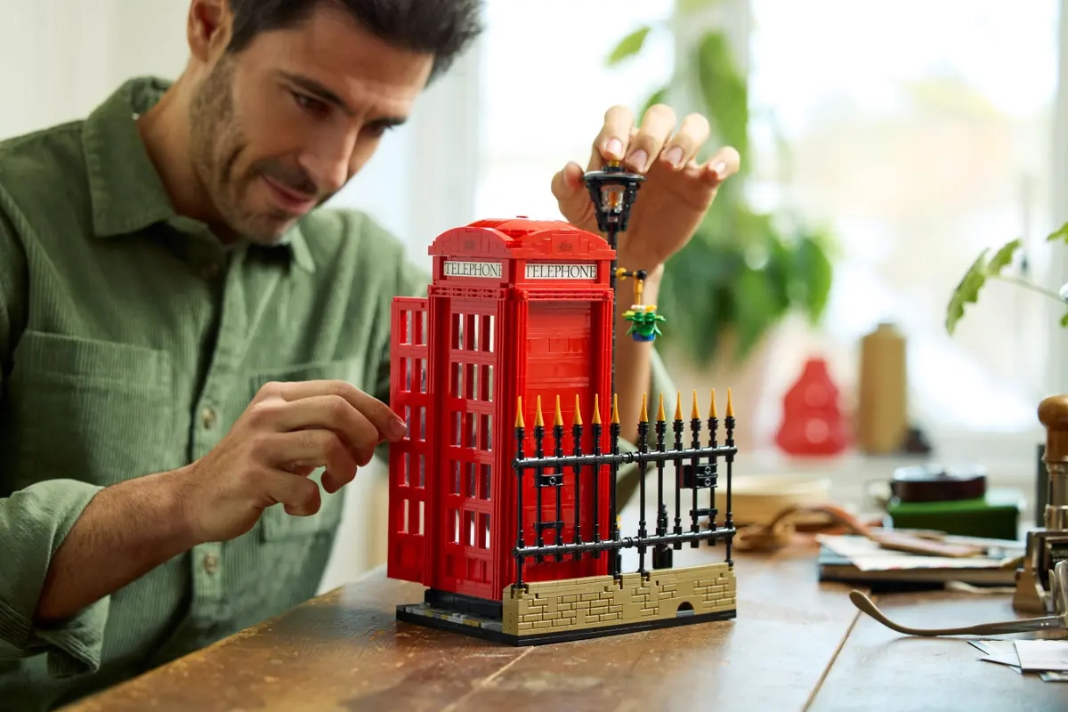 (1460-tlg. Set) Ideas Klemmbausteine Spielzeug Architektur Modell Bausatz (21347) - Rote Londoner Telefonzelle