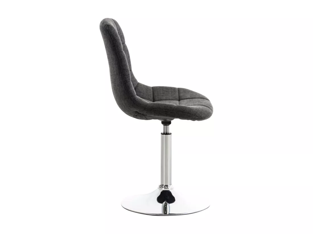 Lot de 2 Chaise de bureau - Tissu & Métal chromé - Gris foncé - Emil