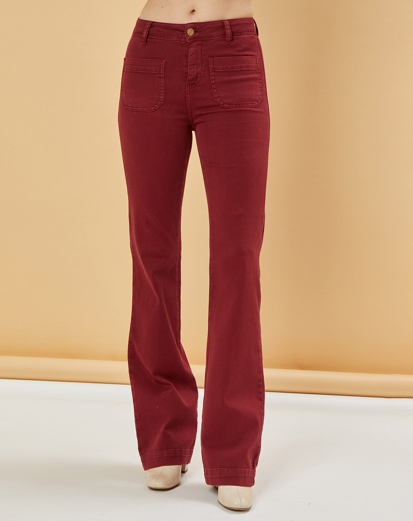 Acquaverde Jean bootcut Charlotte bordeaux