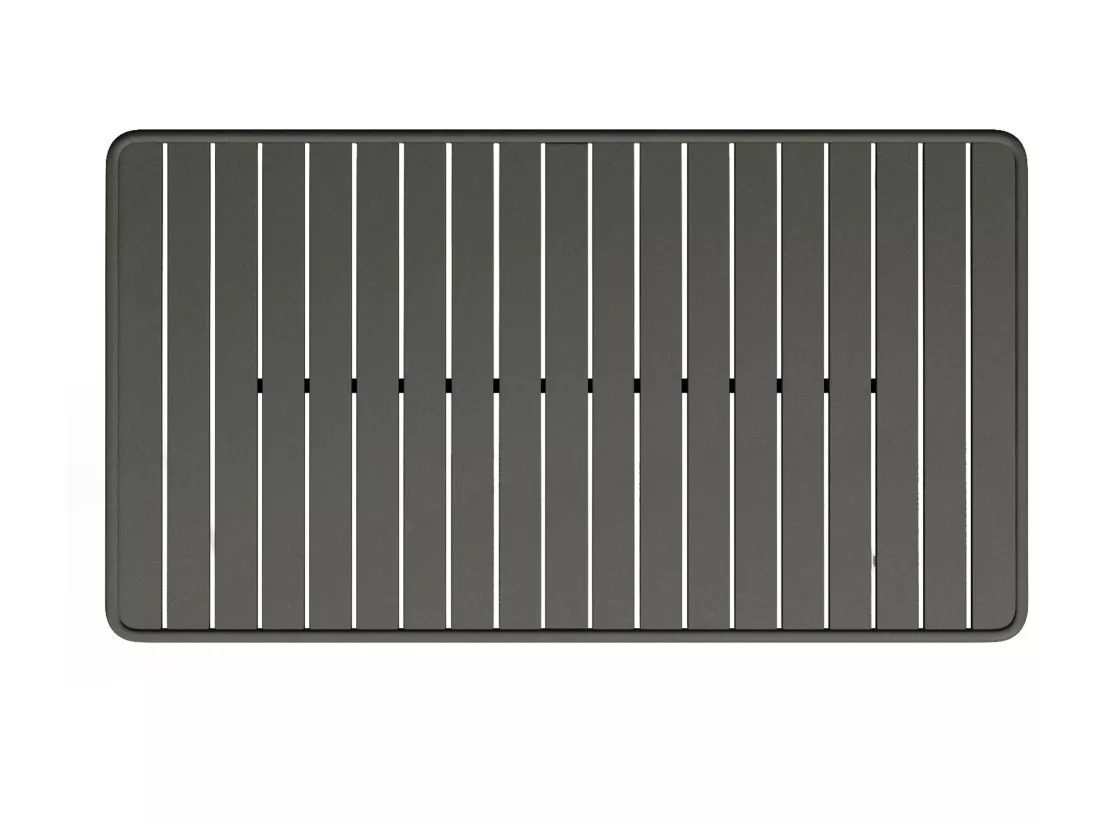 Salle à manger de jardin en métal : la table L.160 cm et 6 fauteuils - Gris anthracite - BIRMOS de MYLIA