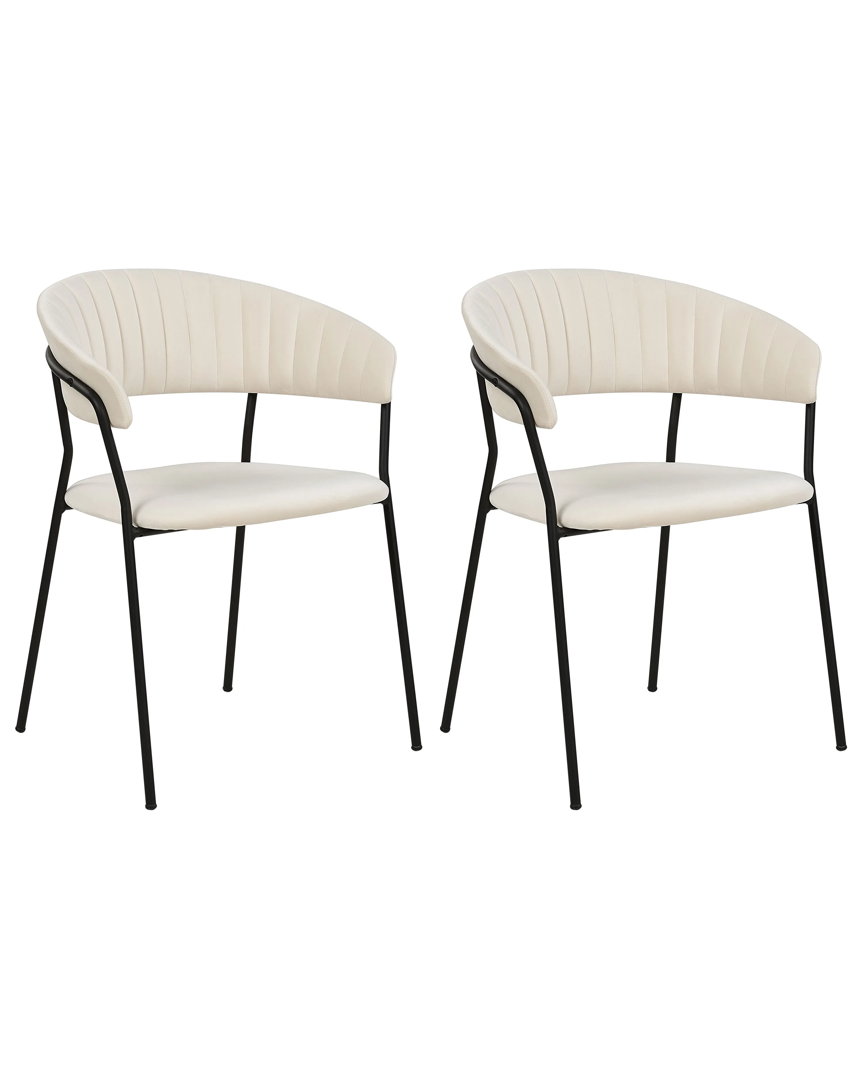 Set van 2 eetkamerstoelen MARIPOSA Fluweel Gebroken wit