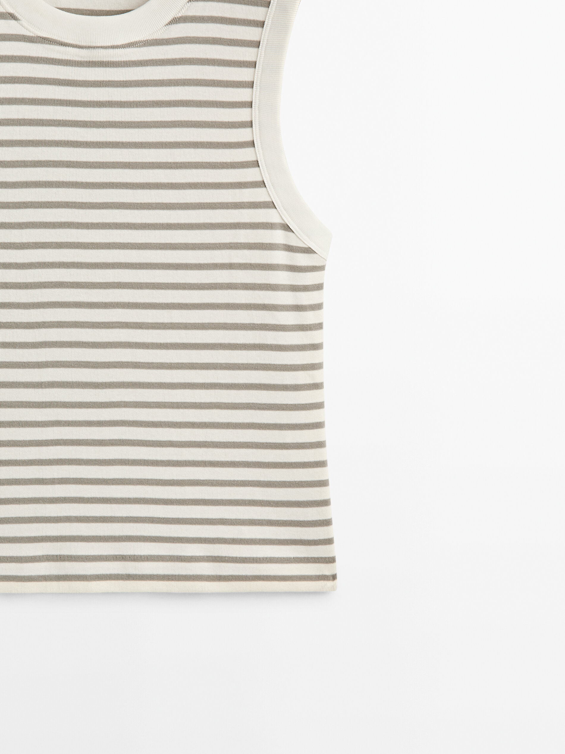 Camiseta sem mangas com listras contrastantes - CINZA