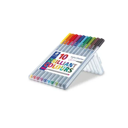 STAEDTLER® triplus Fineliner, dreikant, 0,3 mm, 10 Stück in STAEDTLER®-Box