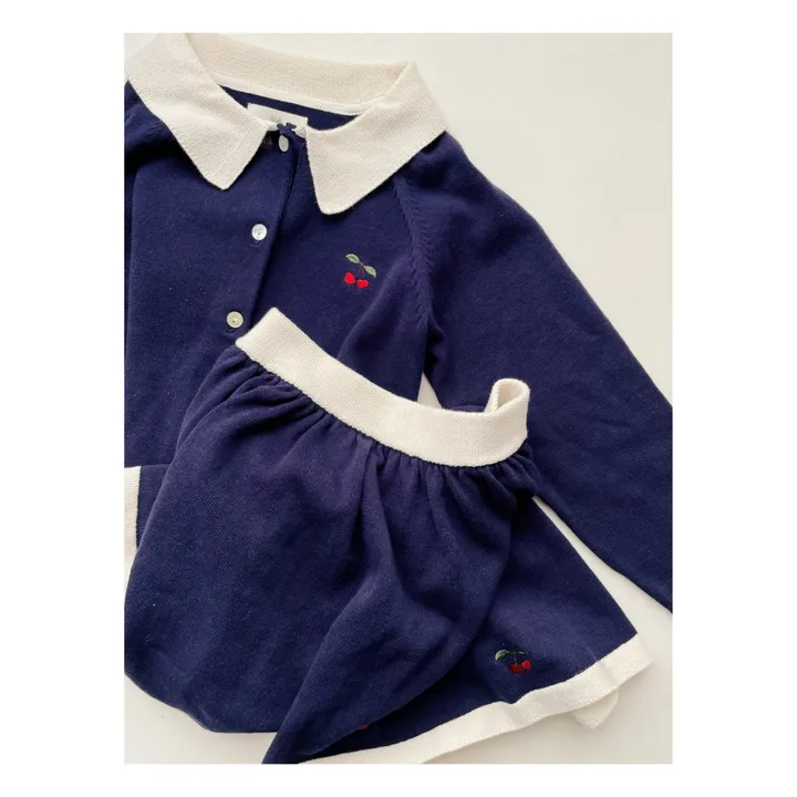 Konges Sløjd Cardigan Col Claudine Tricot Coton Bio Venton | Bleu marine