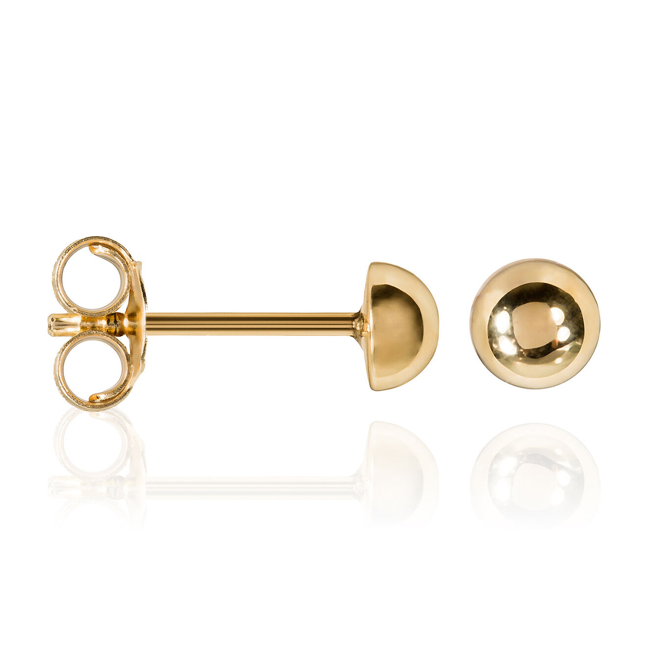 Instant d'Or Boucles d'oreilles Demi Boule or jaune - 3 mm