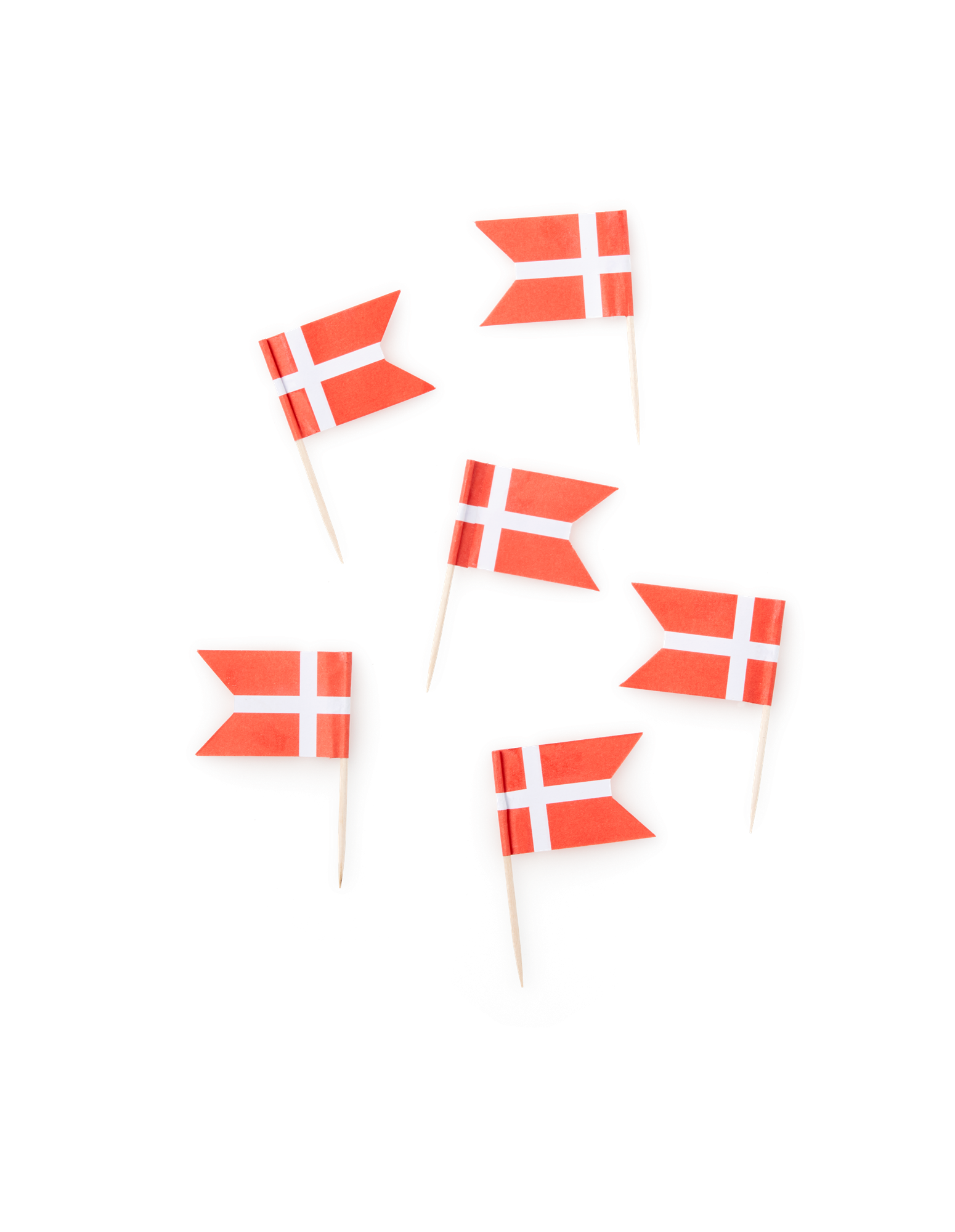Mini Dannebrogsflag | Papir. 25 stk. | Red, White