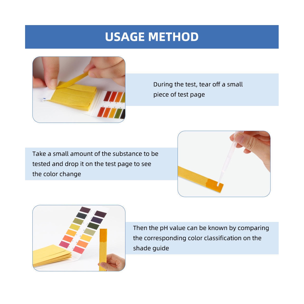 Lakmuspapir for pH-test (1-14) 80 teststrimler Flerfarget 1-pakning
