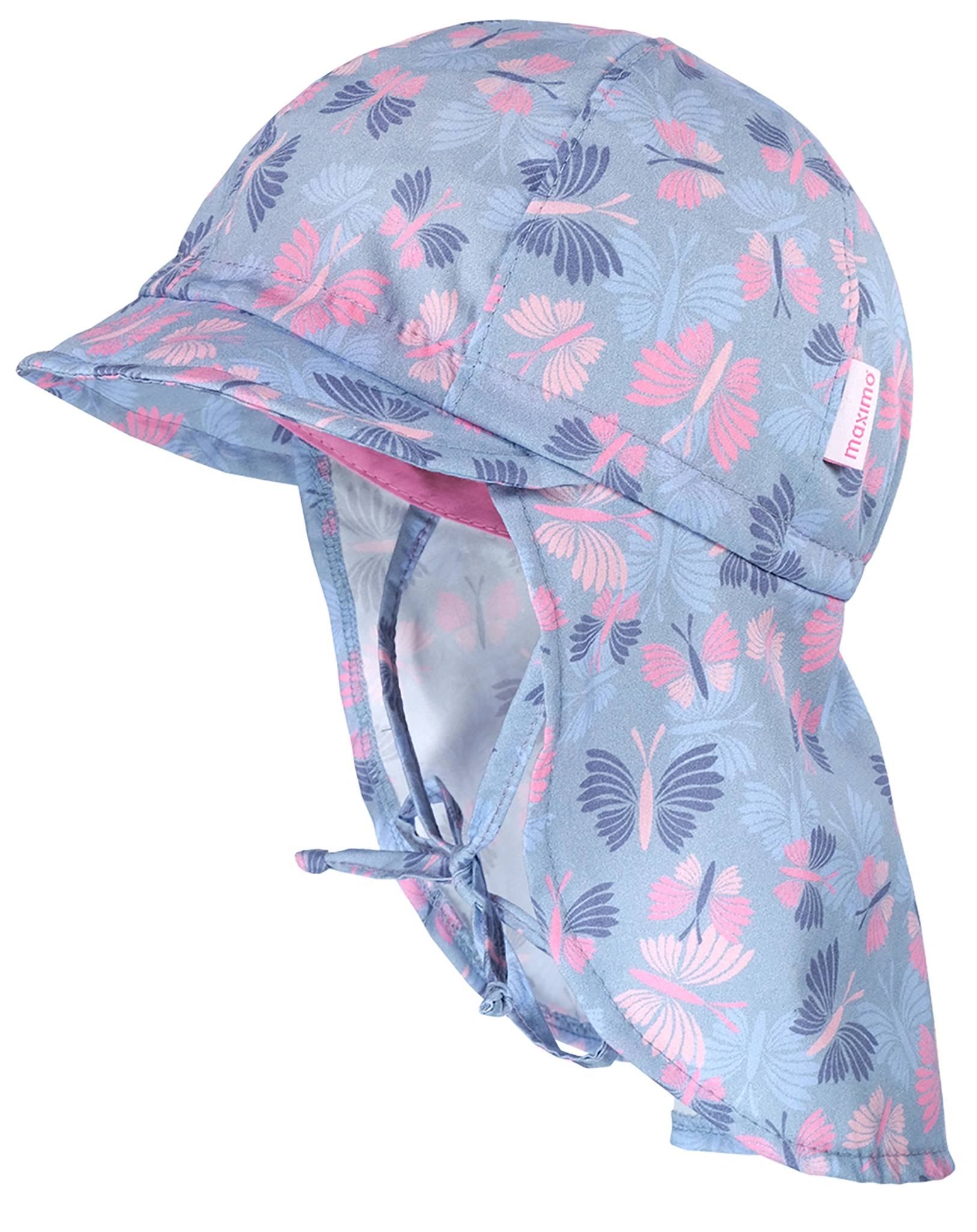 Schildmütze SCHMETTERLING mit Nackenschutz in rosa