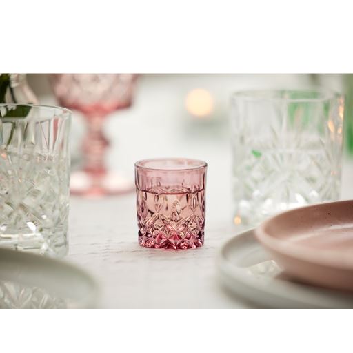 Lyngby Glas Sorrento 4-pak Shotglas, Pink, 4 cl