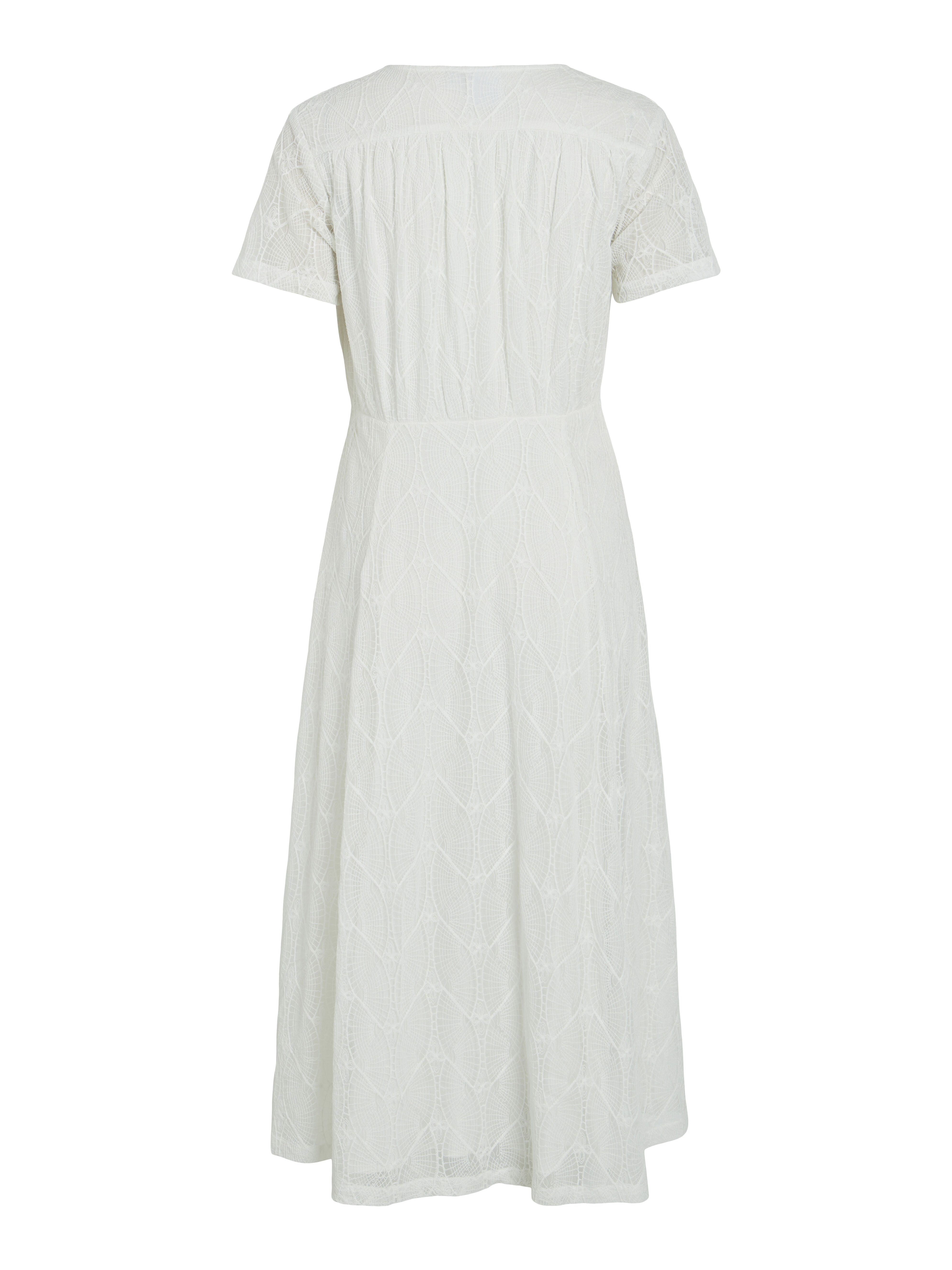 Vestido midi de manga curta - Branco