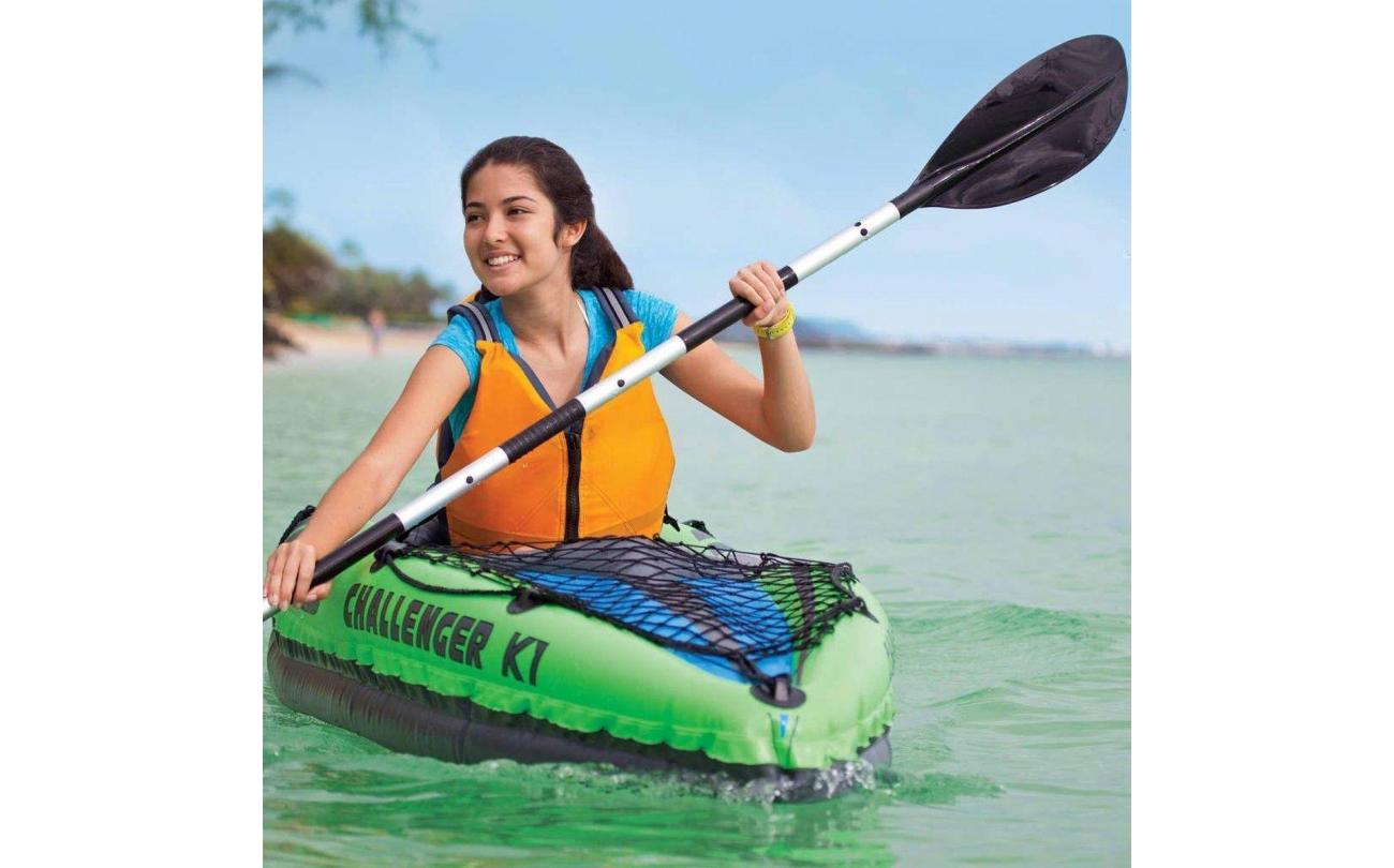 Intex Challenger K1 1-persoonskayak met alu peddels en pomp