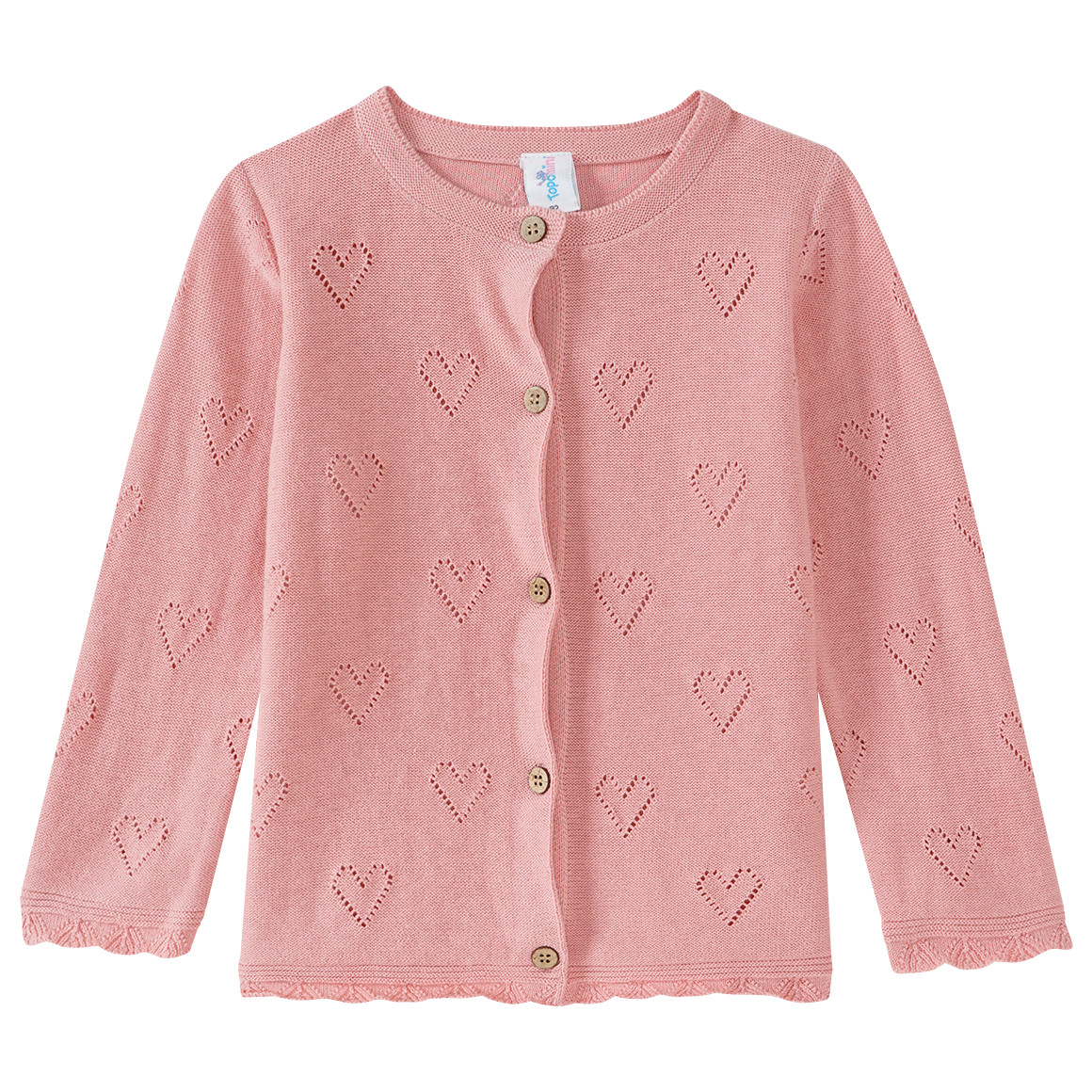 Topomini Baby Strickjacke mit Ajour-Muster rosa