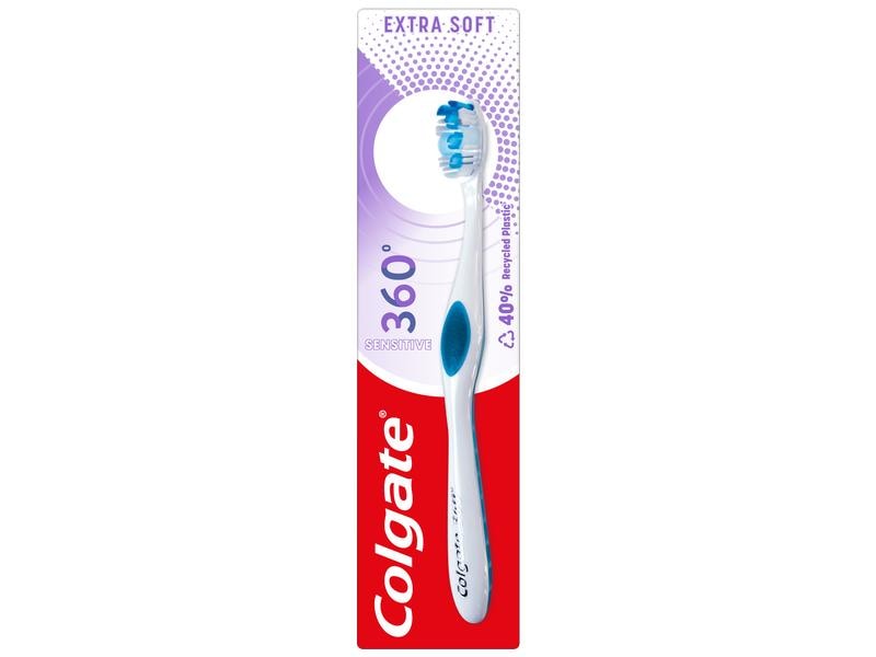 Colgate Handzahnbürste 360° Sensitive extra weich assortier Zahnbürste für sensitive Zähne