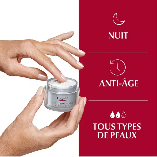 Creme Noturno Antienvelhecimento Eucerin Hyaluron Filler + Volume Lift 50ml