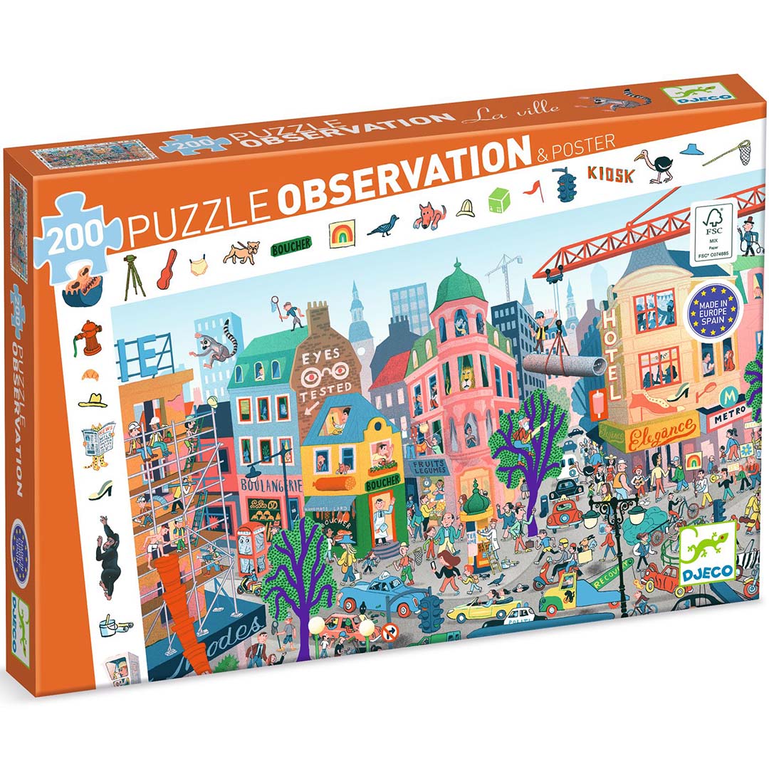 Djeco observatiepuzzel de stad - 200st