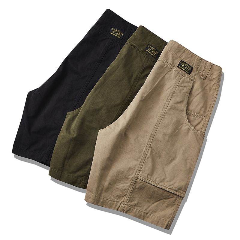 OKONKWO - Mid Rise Plain Panel Shorts