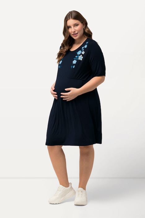 Bellieva-Kleid, Jersey, V-Ausschnitt, Halbarm, Quernaht