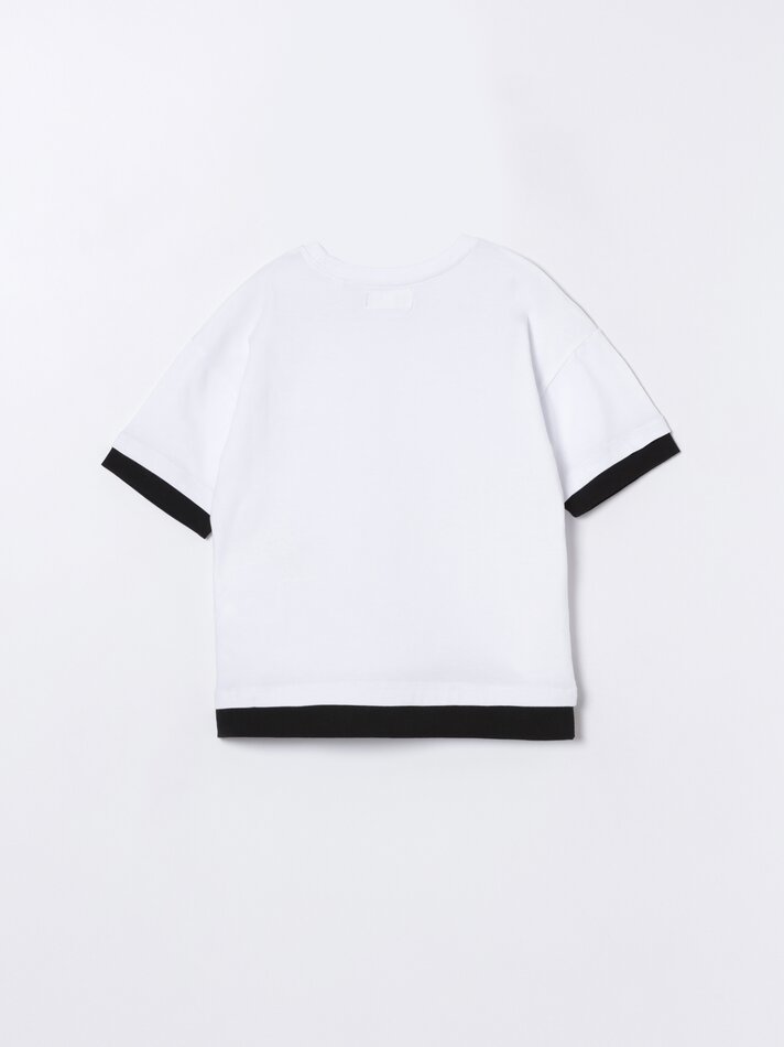 Camiseta de manga curta com dupla camada - Branca