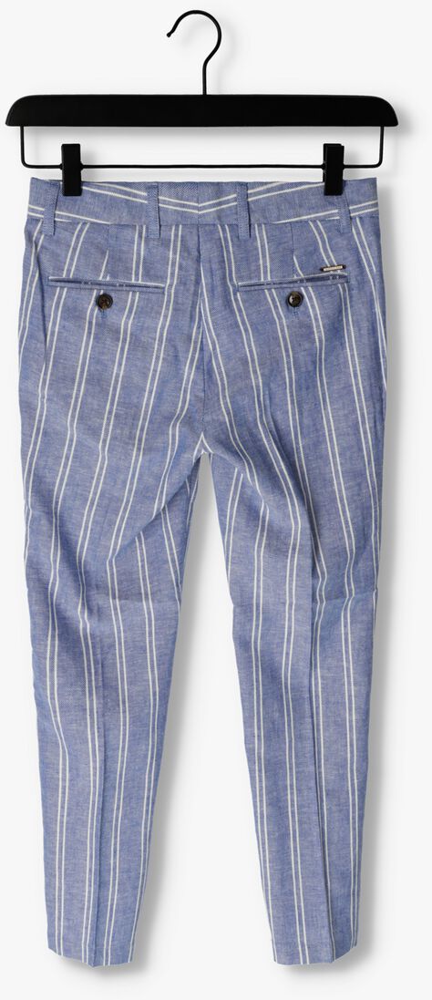 SCOTCH & SODA blauw/wit gestreepte scotch & soda pantalon striped relaxed slim fit-linen dressed pants