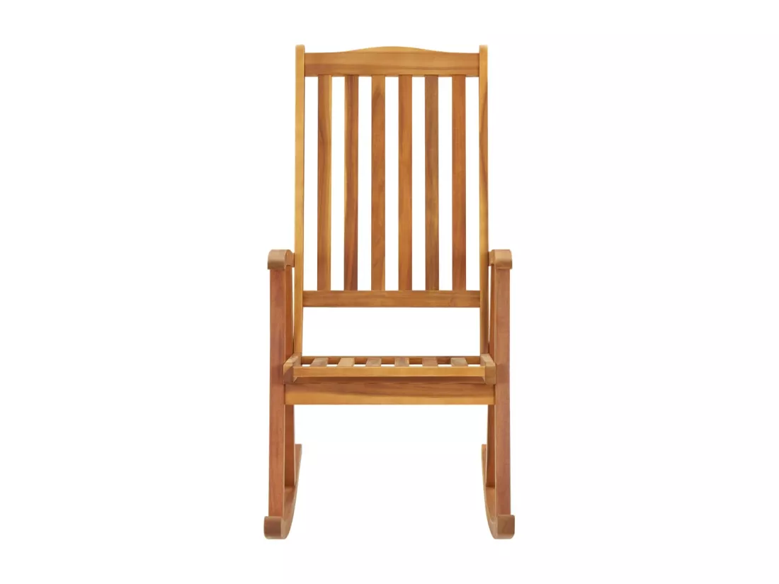 Chaise à bascule avec coussins Bois d'acacia massif 27